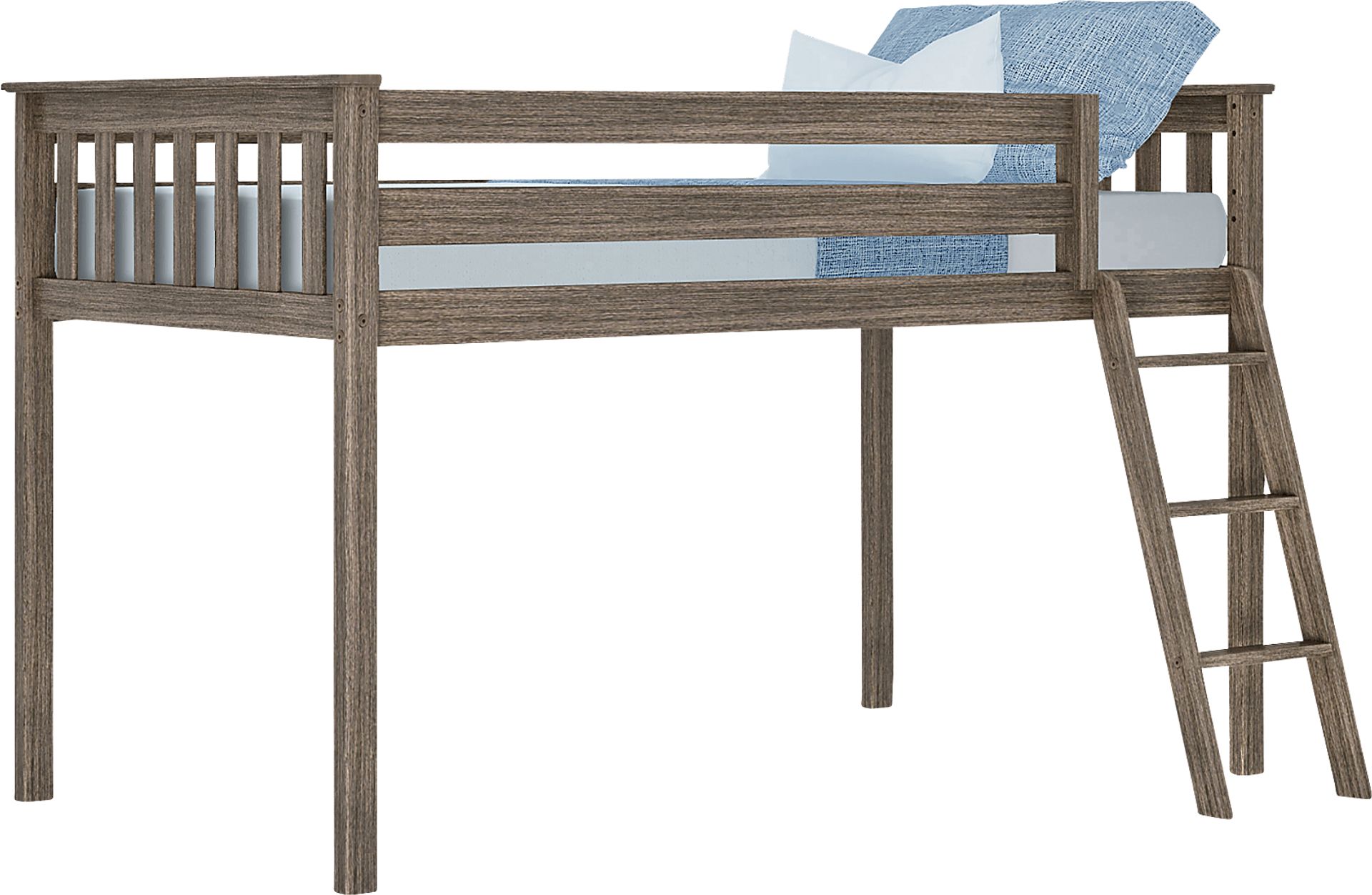 Kids Zahava Brown Twin Low Loft Bed - Image 4