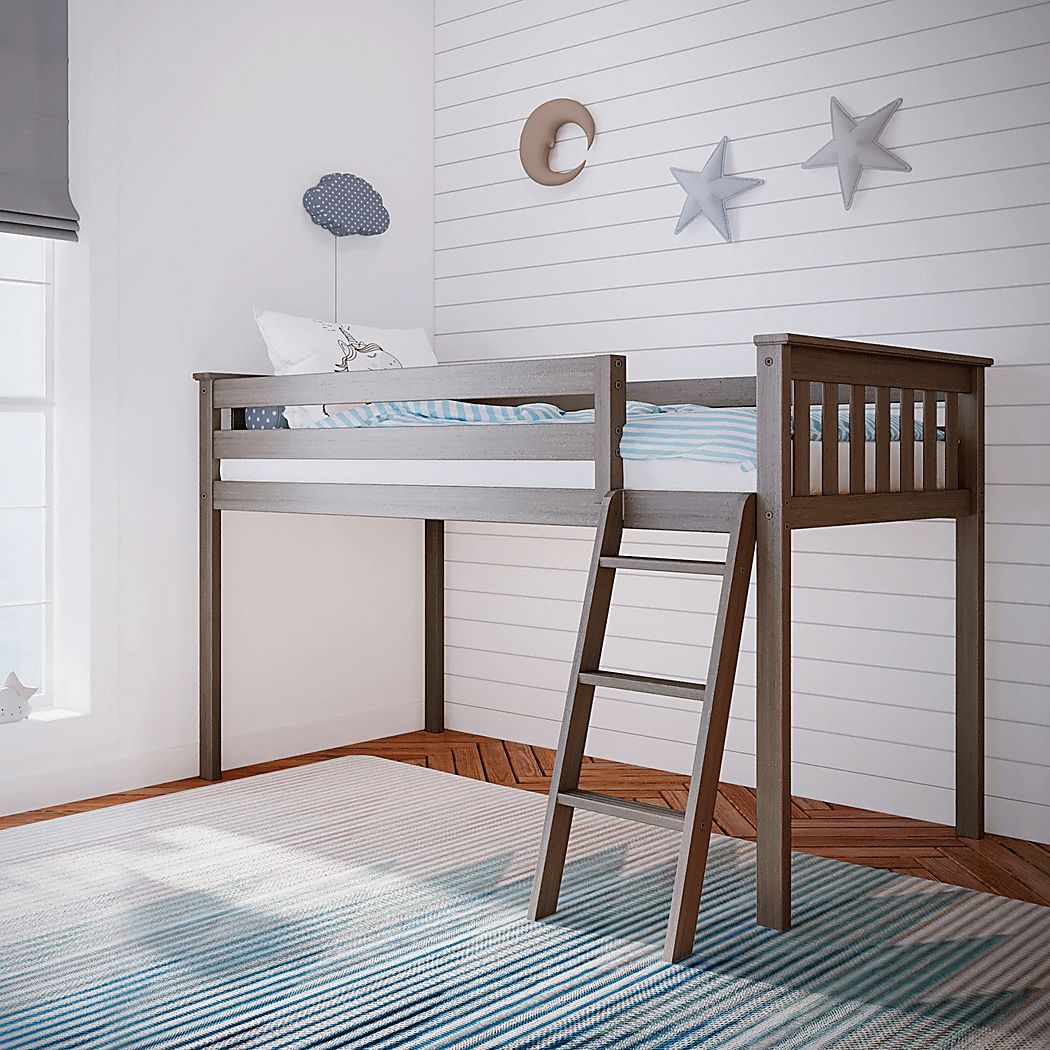 Kids Zahava Brown Twin Low Loft Bed