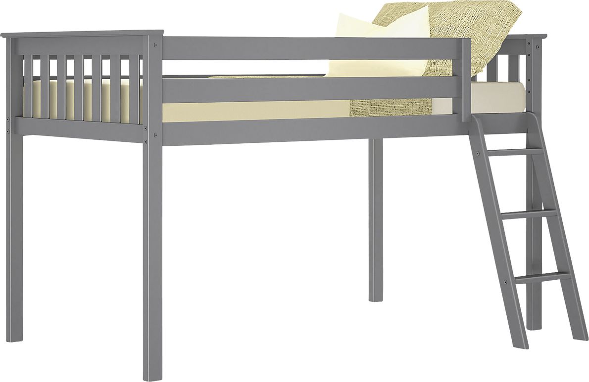 Kids Zahava Gray Twin Low Loft Bed
