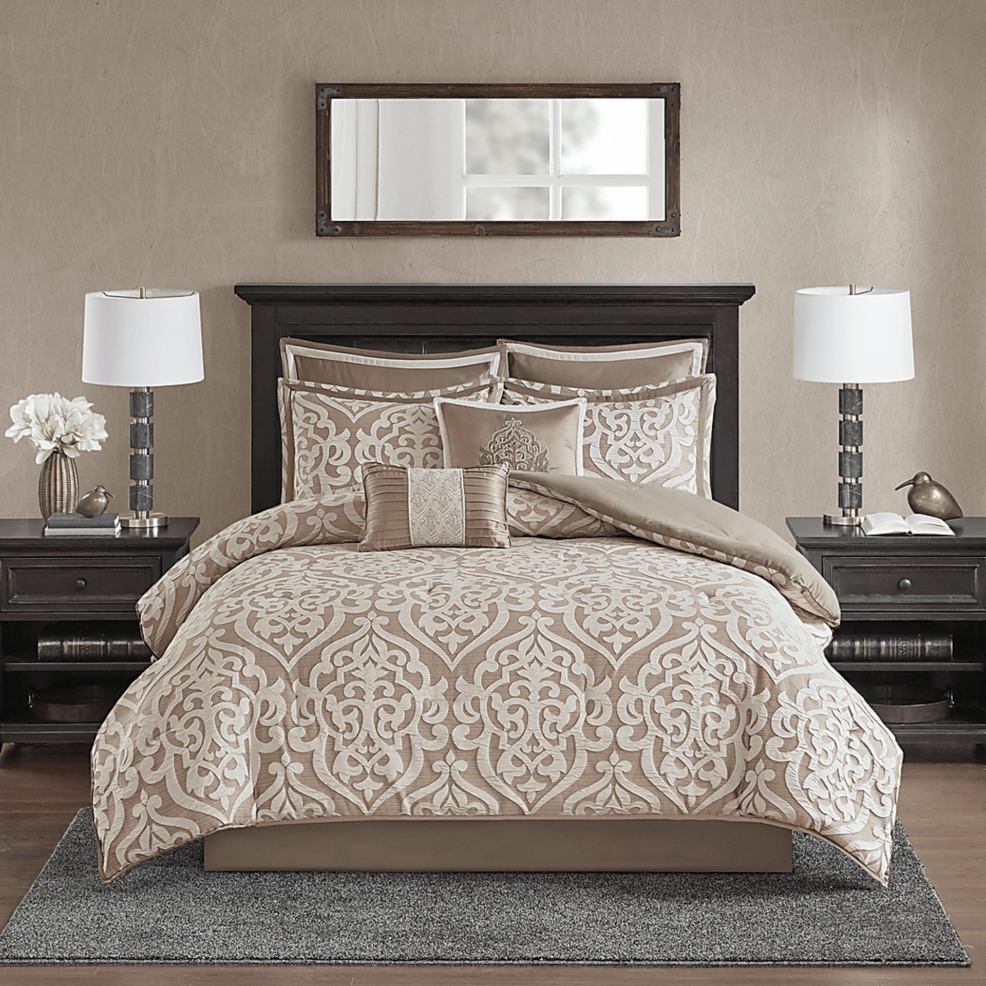 Zaida Tan 8 Pc California King Comforter Set