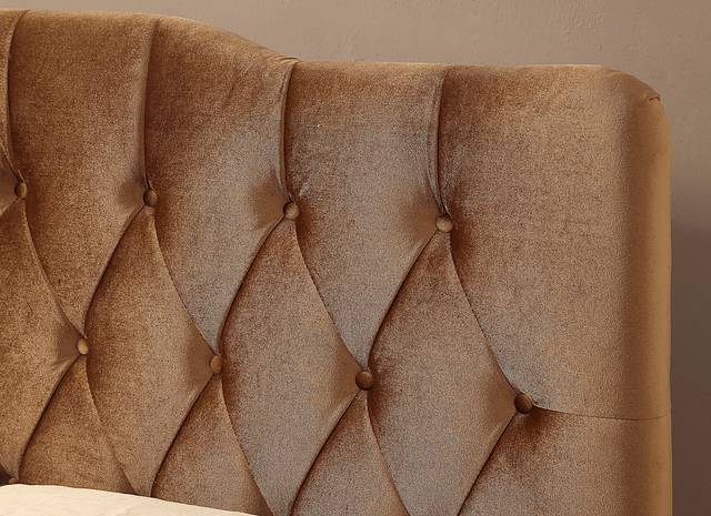 Zailey Bronze King Upholstered Headboard - Thumbnail - Image 4
