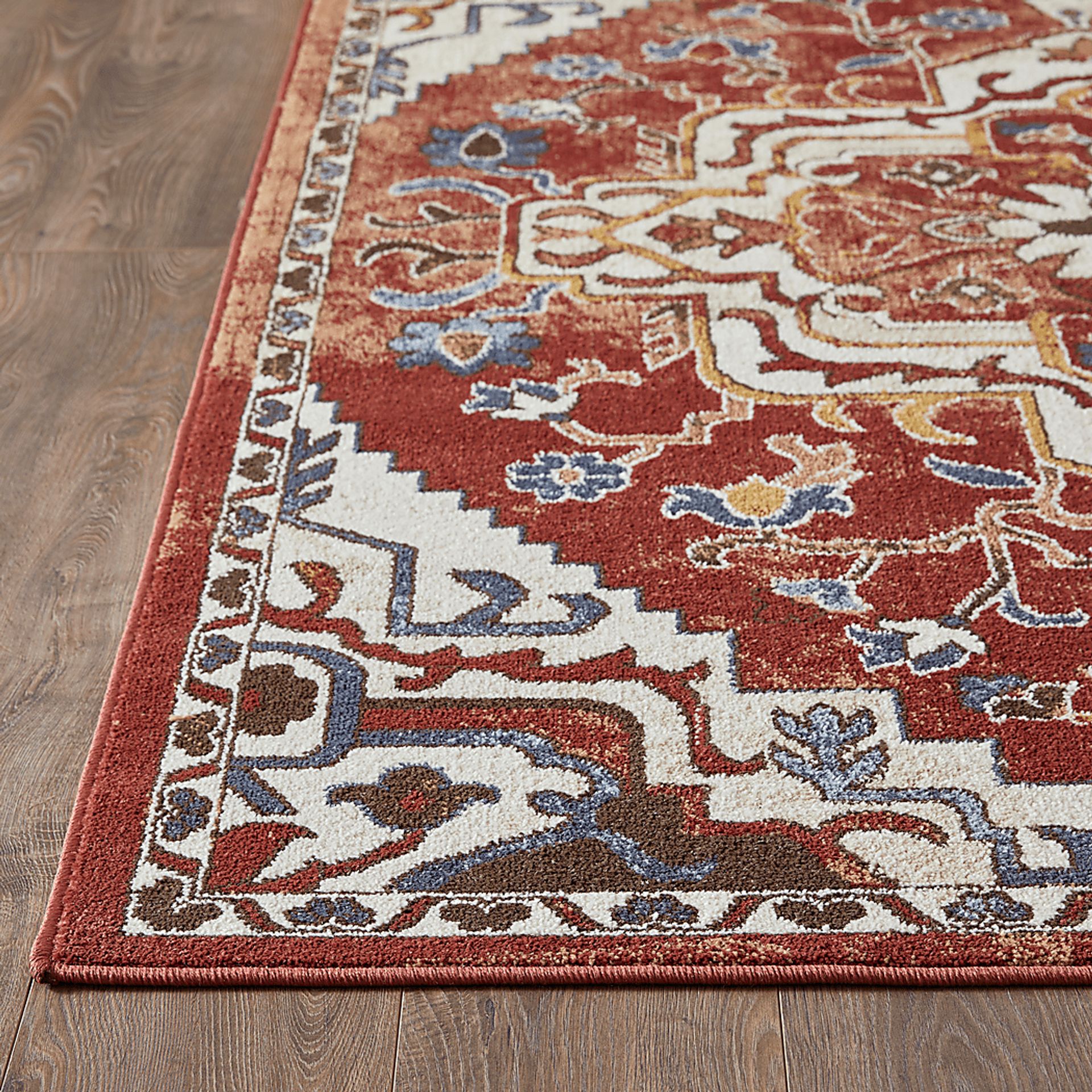 Zailorn Orange 7'10 x 9'10 Area Rug - Image 3