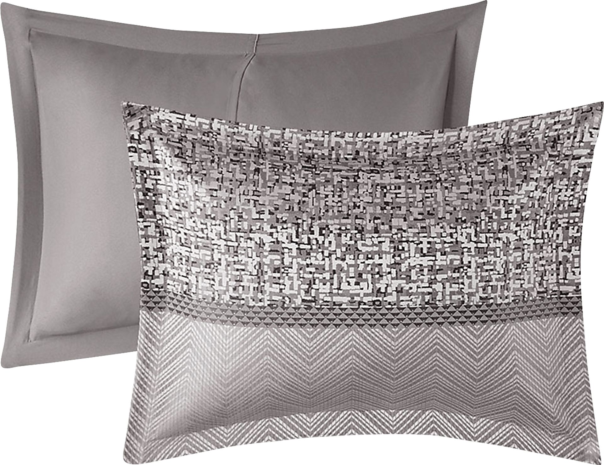 Zair Gray 7 Pc California King Comforter Set - Image 3