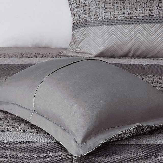 Zair Gray 7 Pc California King Comforter Set - Thumbnail - Image 6