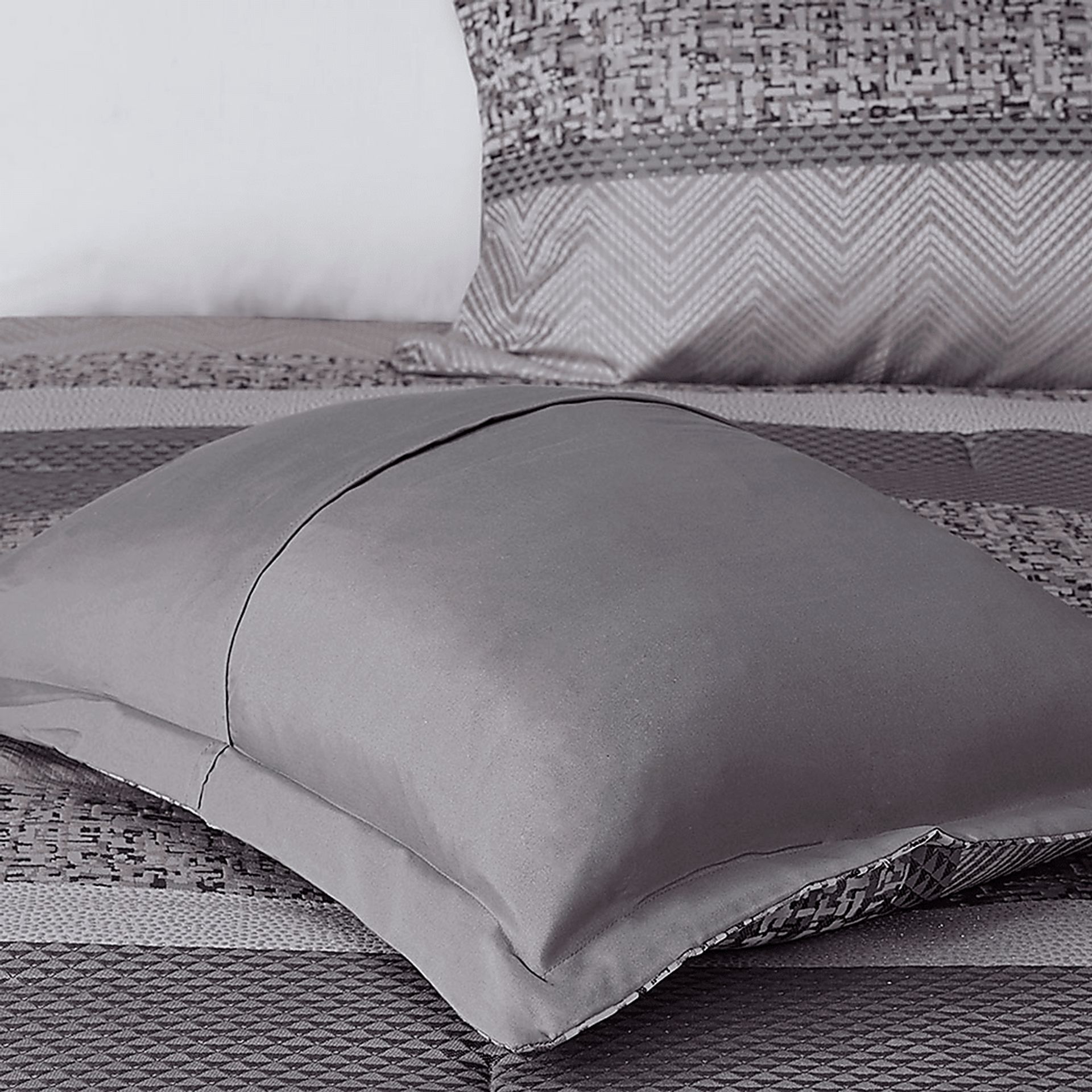 Zair Gray 7 Pc California King Comforter Set - Image 6
