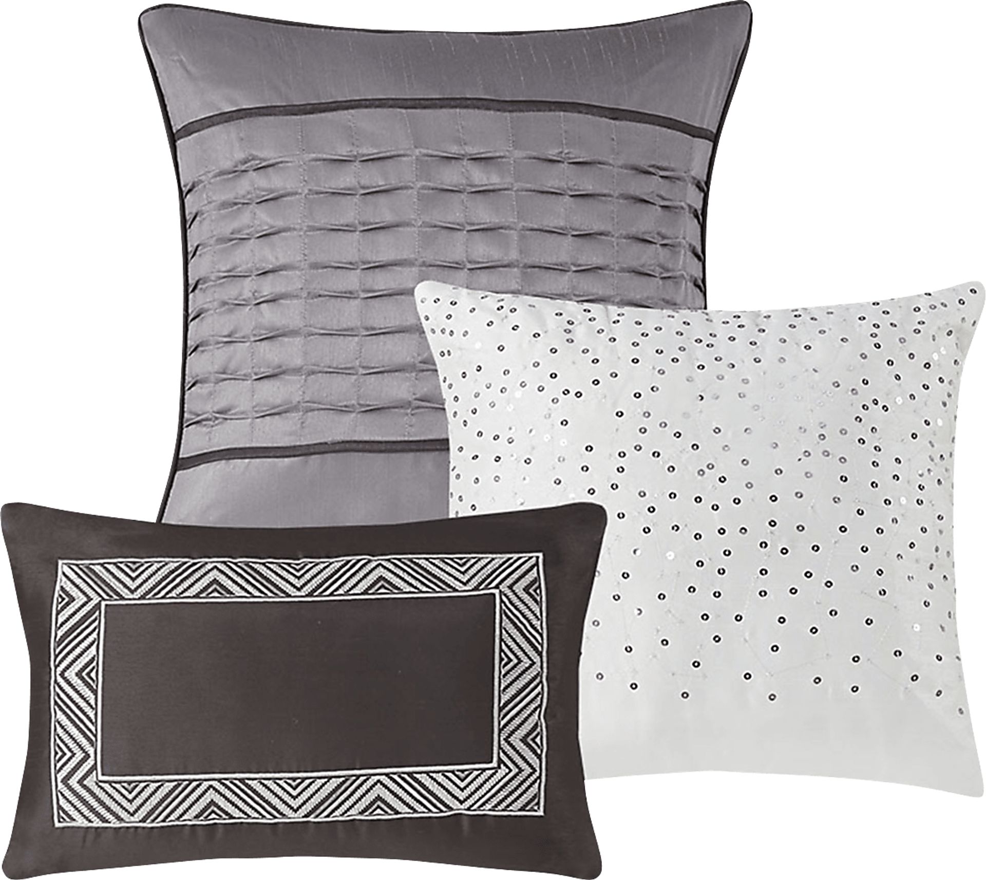 Zair Gray 7 Pc California King Comforter Set - Image 8