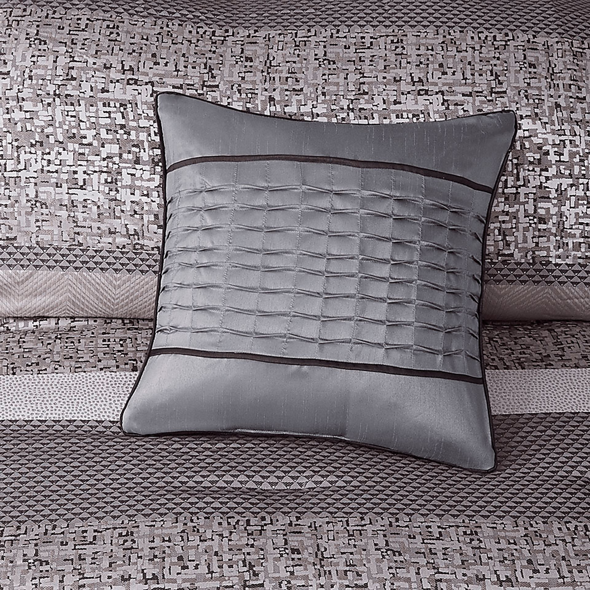 Zair Gray 7 Pc California King Comforter Set - Image 9