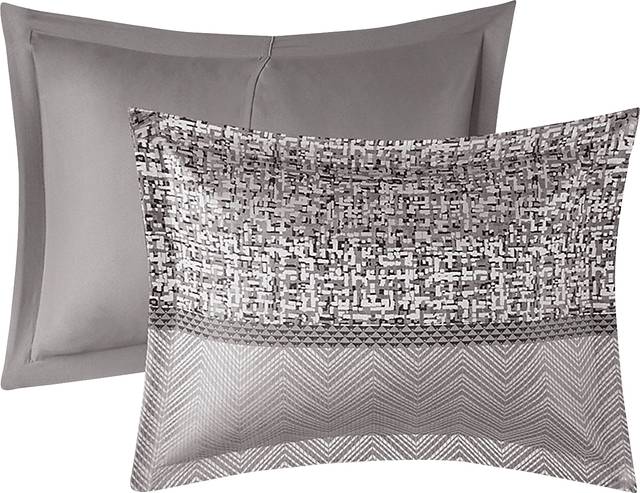 Zair Gray 7 Pc King Comforter Set - Thumbnail - Image 3