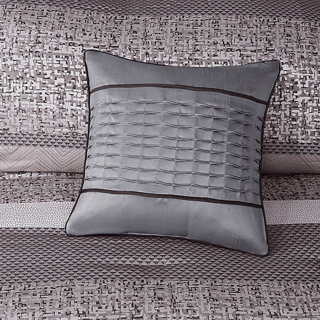 Zair Gray 7 Pc King Comforter Set - Thumbnail - Image 9