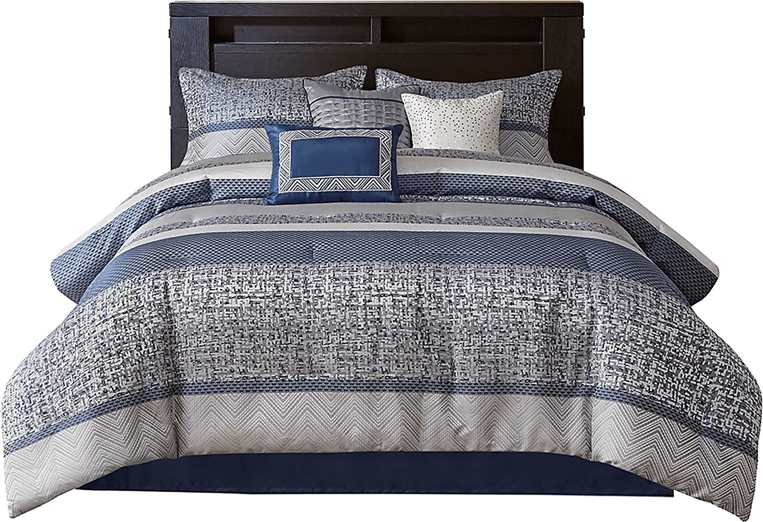 Zaiyah Blue 7 pc Cal King Comforter Set