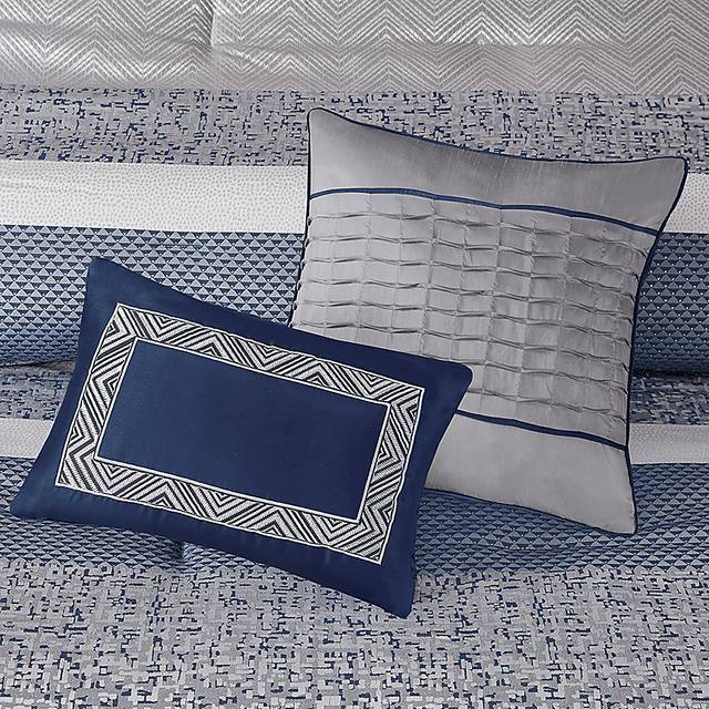 Zaiyah Blue 7 pc King Comforter Set - Thumbnail - Image 6