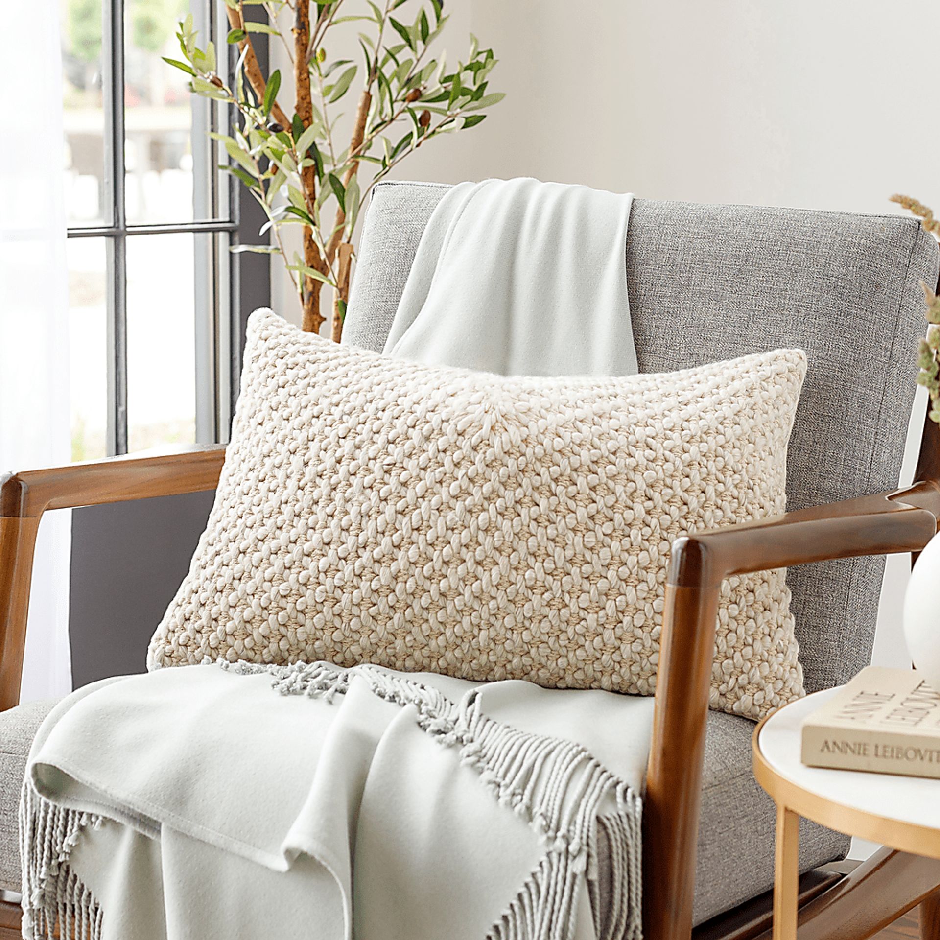 Zakiah Cream Accent Pillow - Image 2