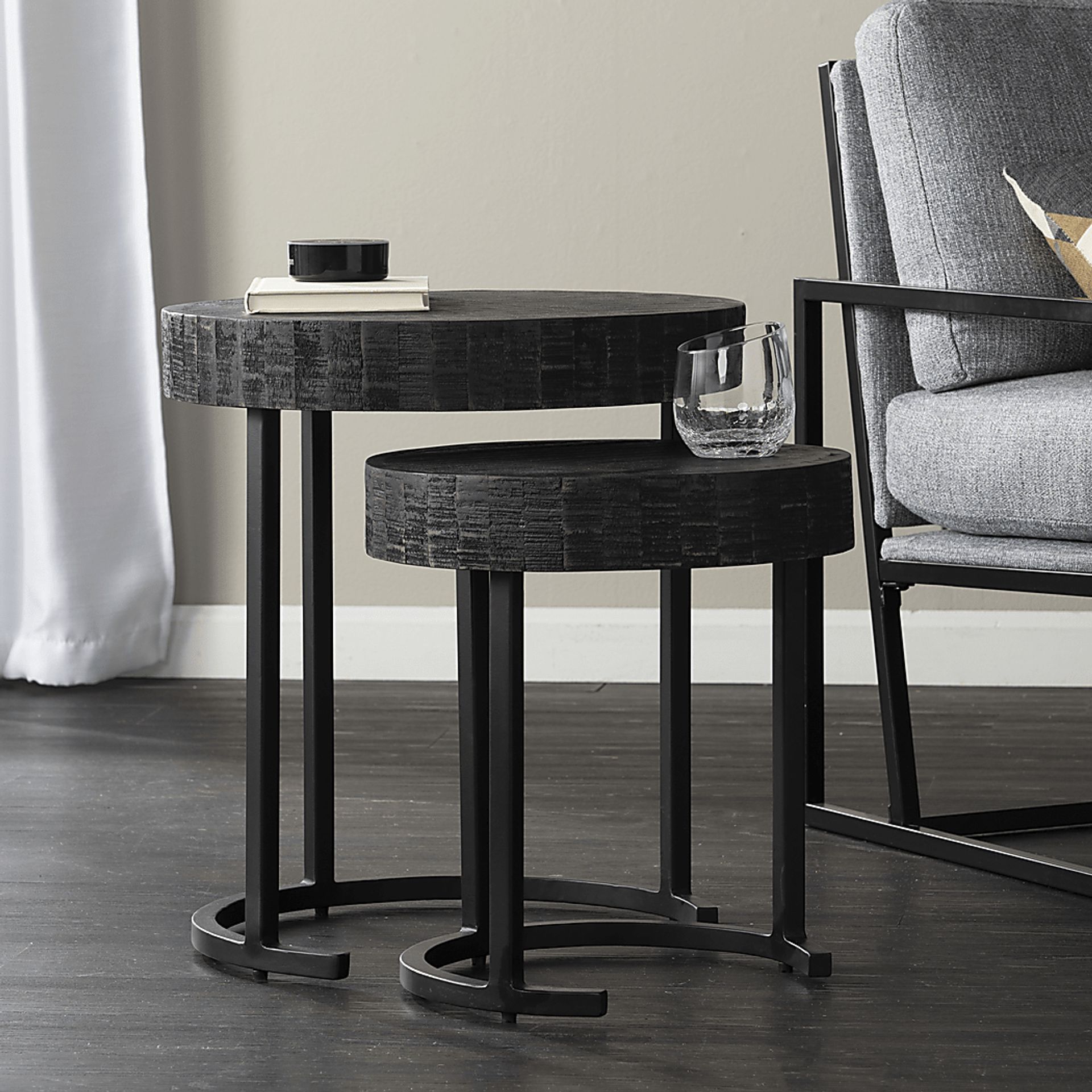 Zaldivar Black Nesting Tables, Set of 2 - Image 2