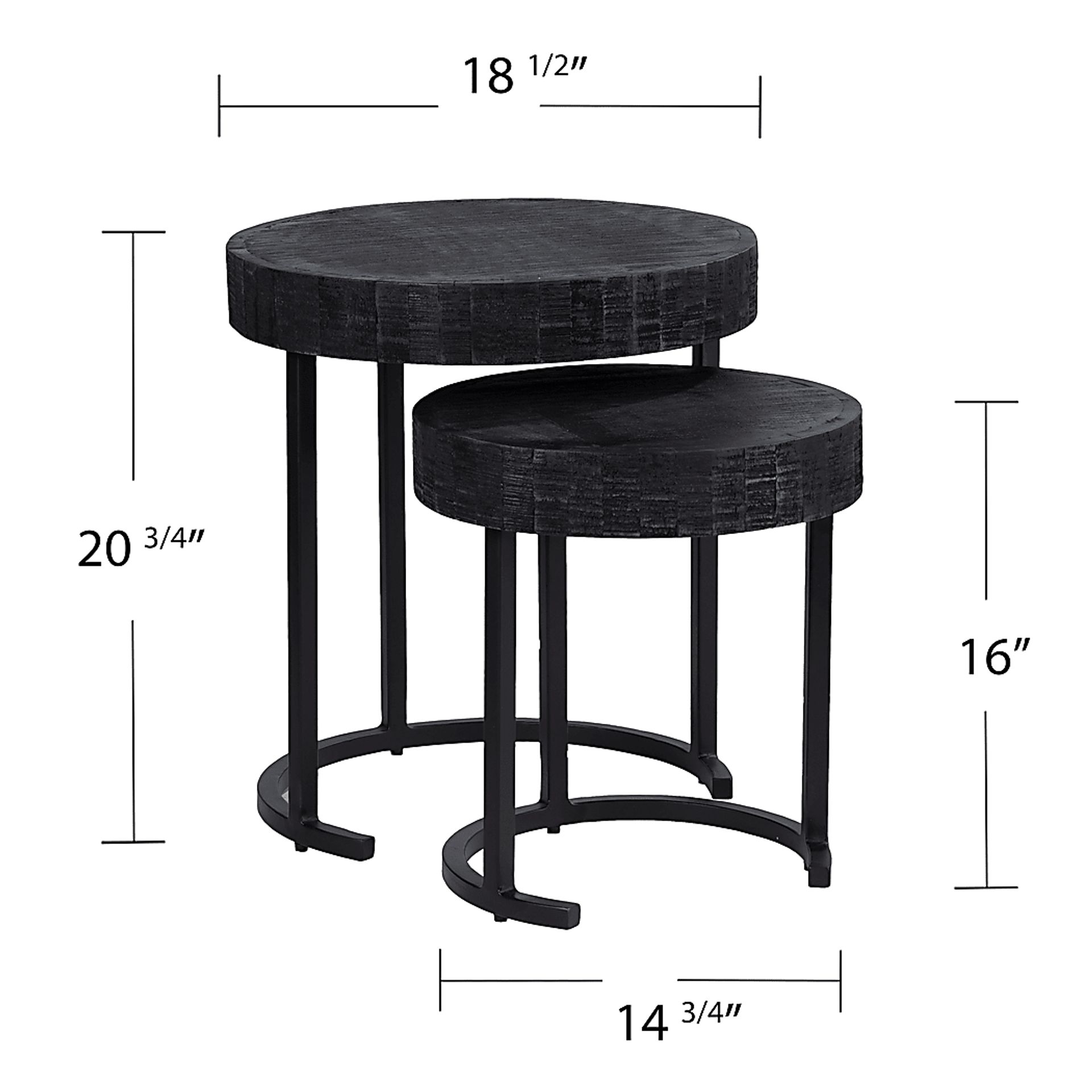 Zaldivar Black Nesting Tables, Set of 2 - Image 9