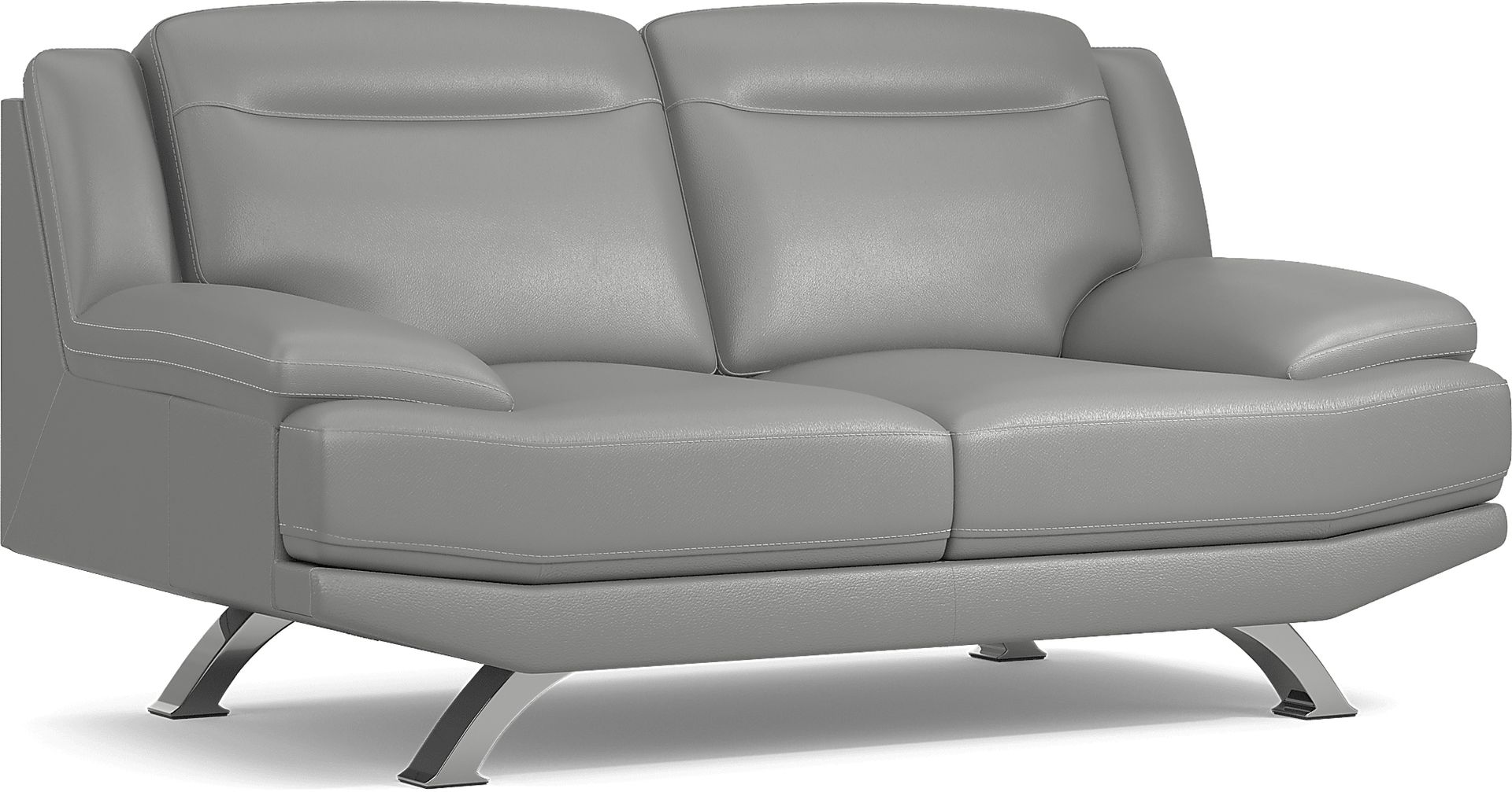Zamora Gray Leather 3 Pc Living Room - Image 7