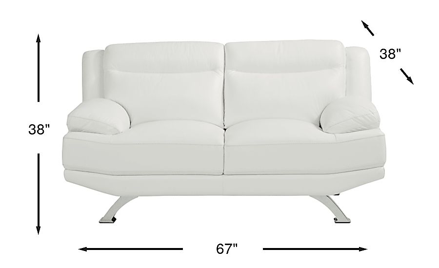 Zamora White Leather Loveseat | Rooms to Go