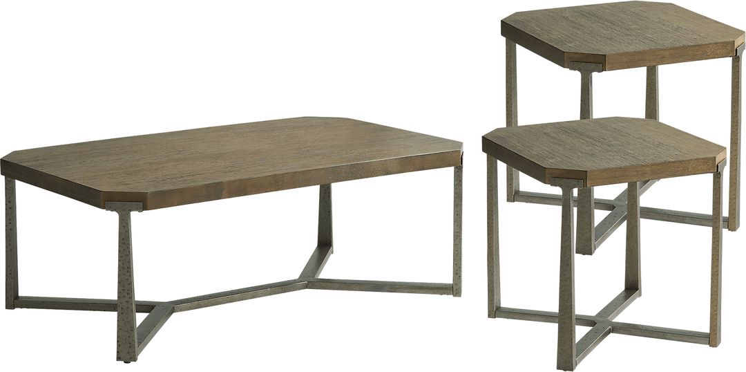 Zandra Gray 3 Pc Table Set