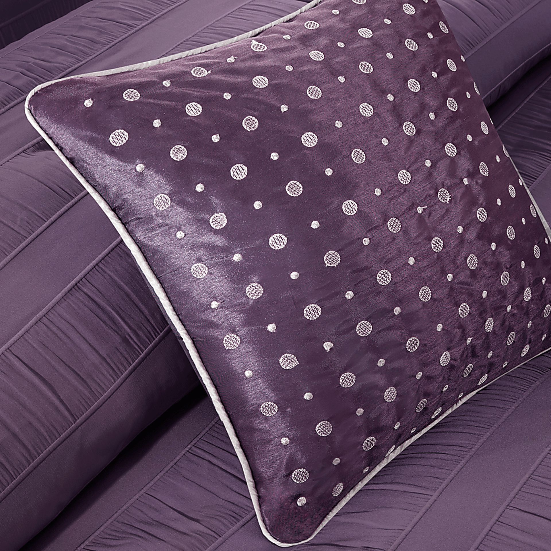 Zanya Plum 7 Pc California King Comforter Set - Image 4