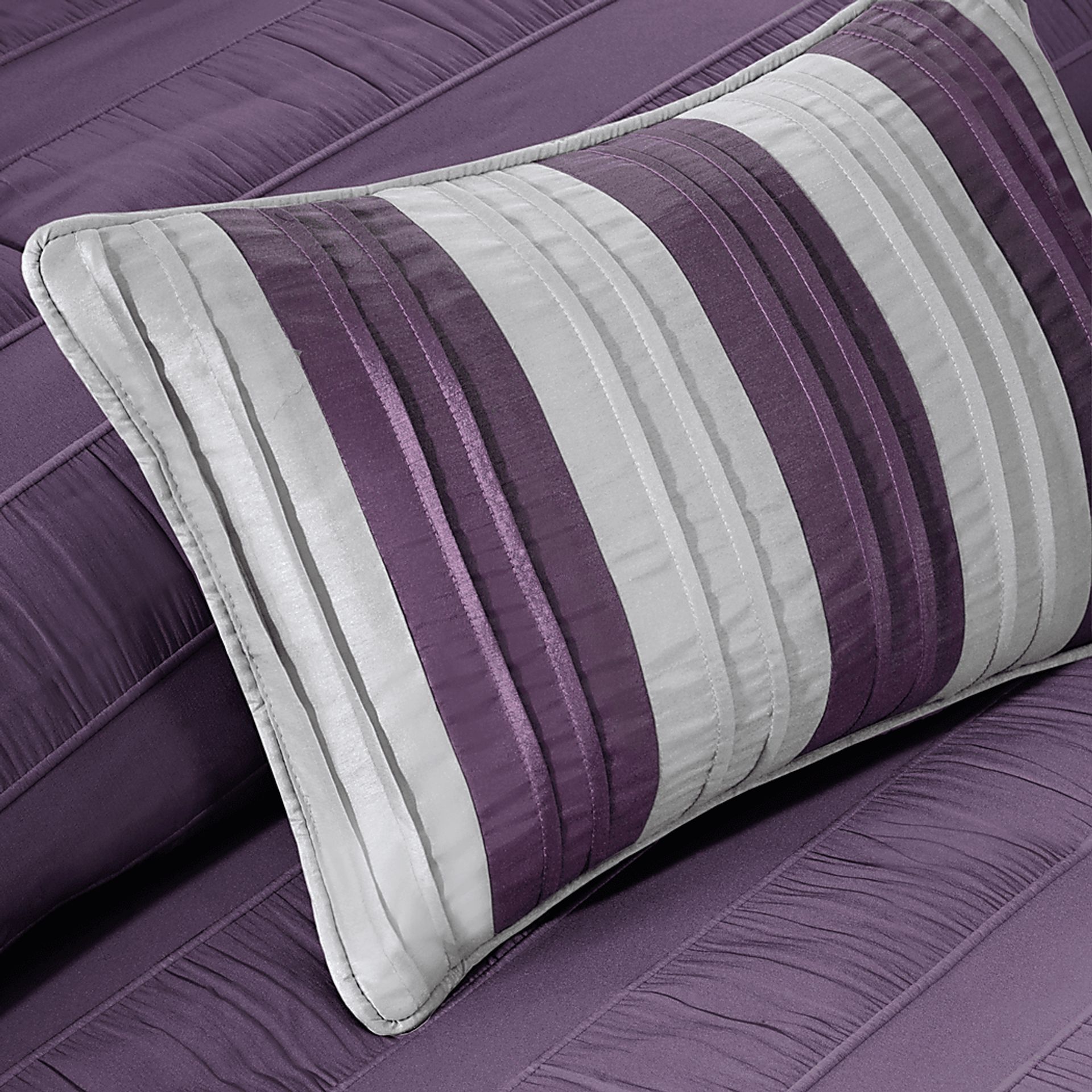 Zanya Plum 7 Pc California King Comforter Set - Image 6