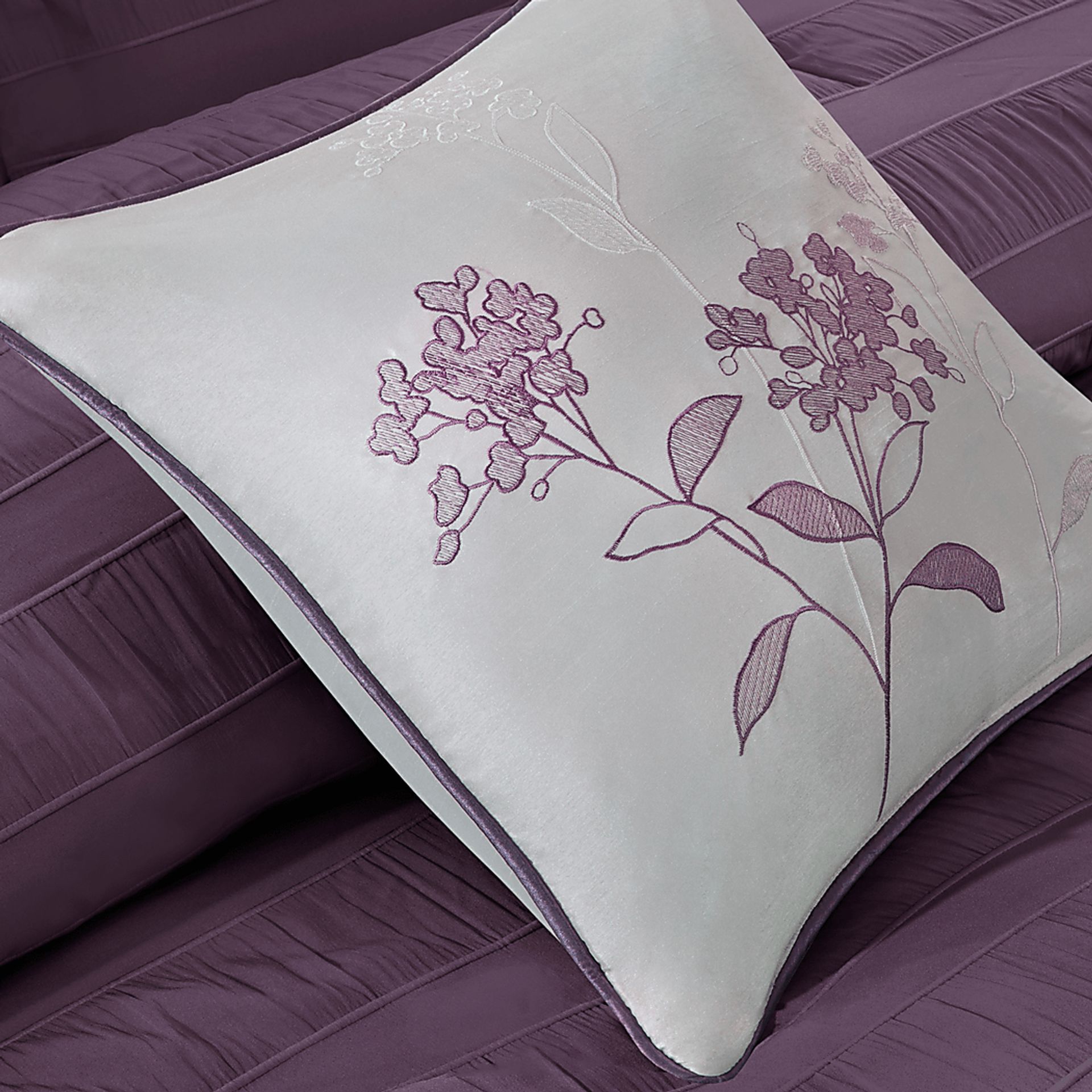 Zanya Plum 7 Pc King Comforter Set - Image 5