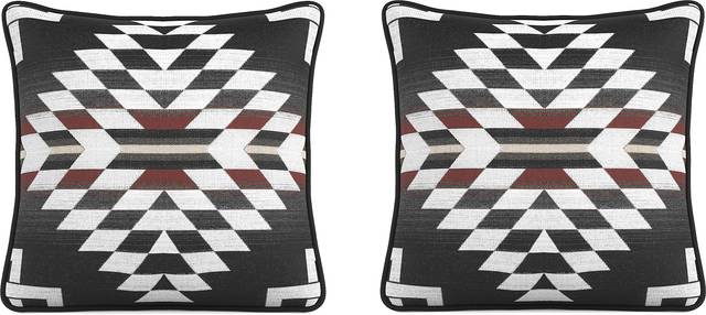 Zapotec Black Indoor/Outdoor Accent Pillow, Set of Two - Thumbnail - Image 1
