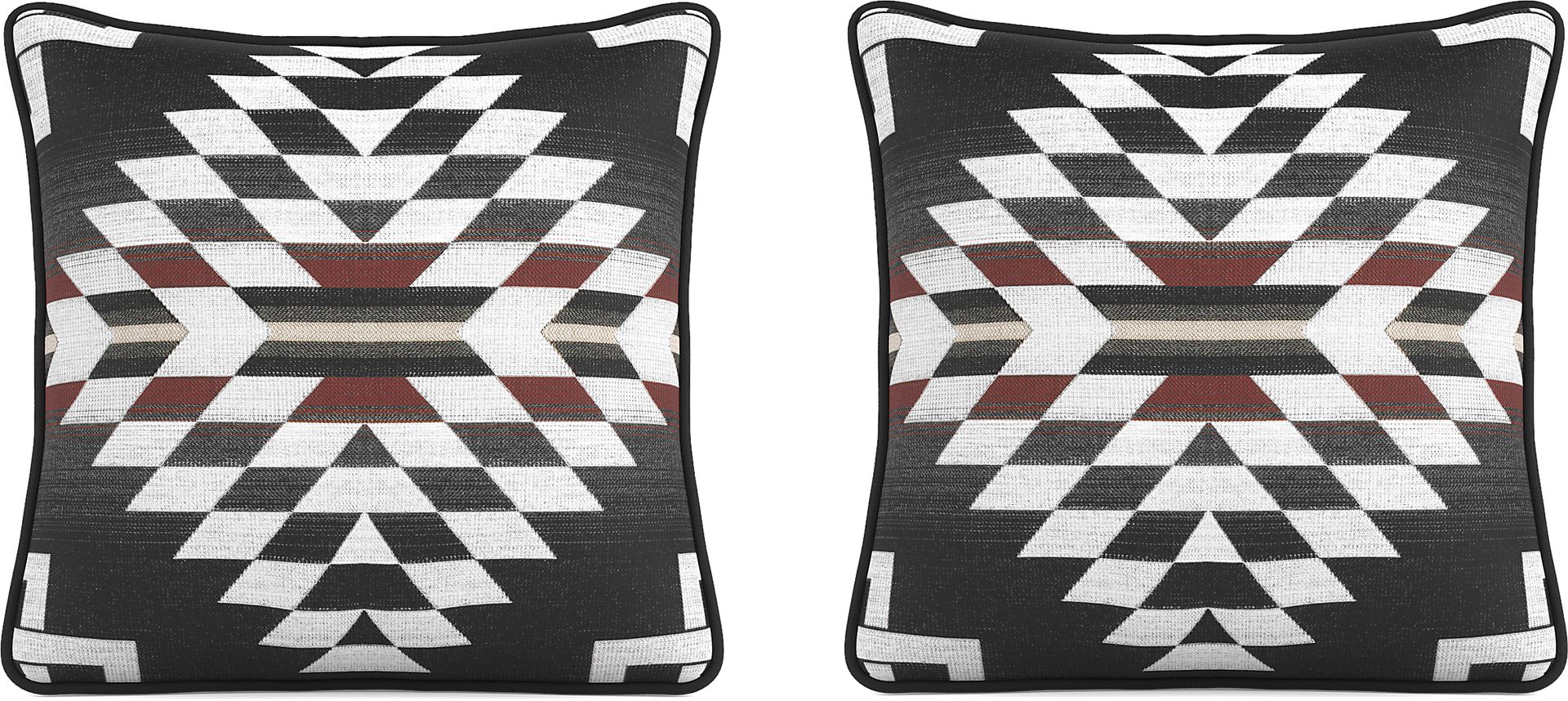 Zapotec Black Indoor/Outdoor Accent Pillow, Set of Two - Image 1