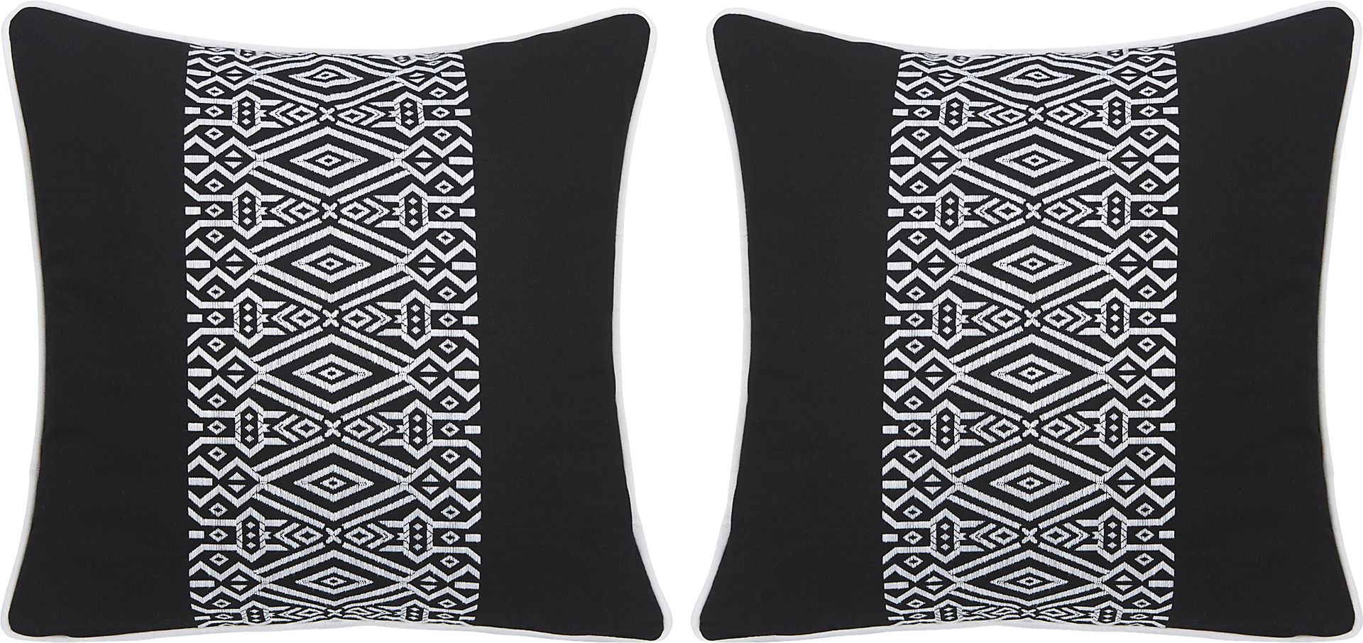 Zaraska Ebony Indoor/Outdoor Accent Pillow, Set of Two - Image 1