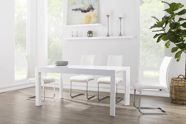 Zareck White Dining Table - Thumbnail - Image 2