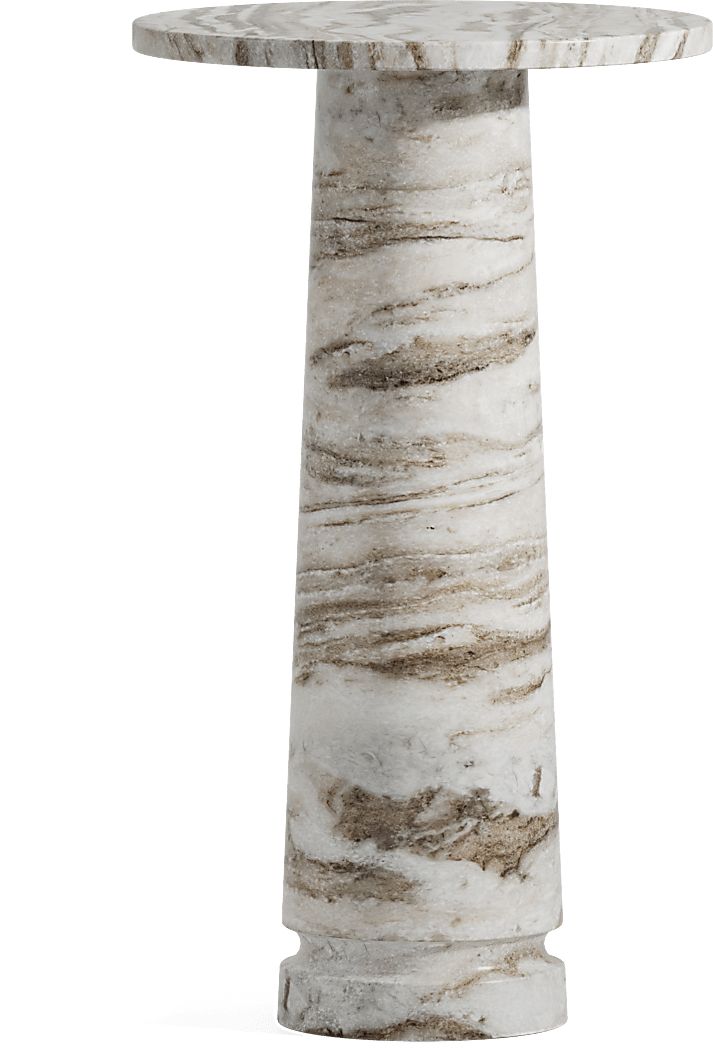 Zareen Brown Marble Accent Table
