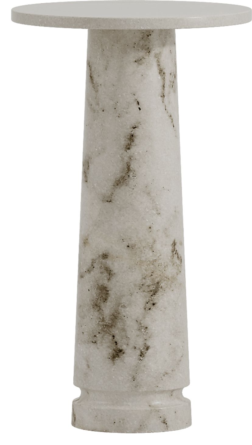 Zareen Off-White Marble Accent Table