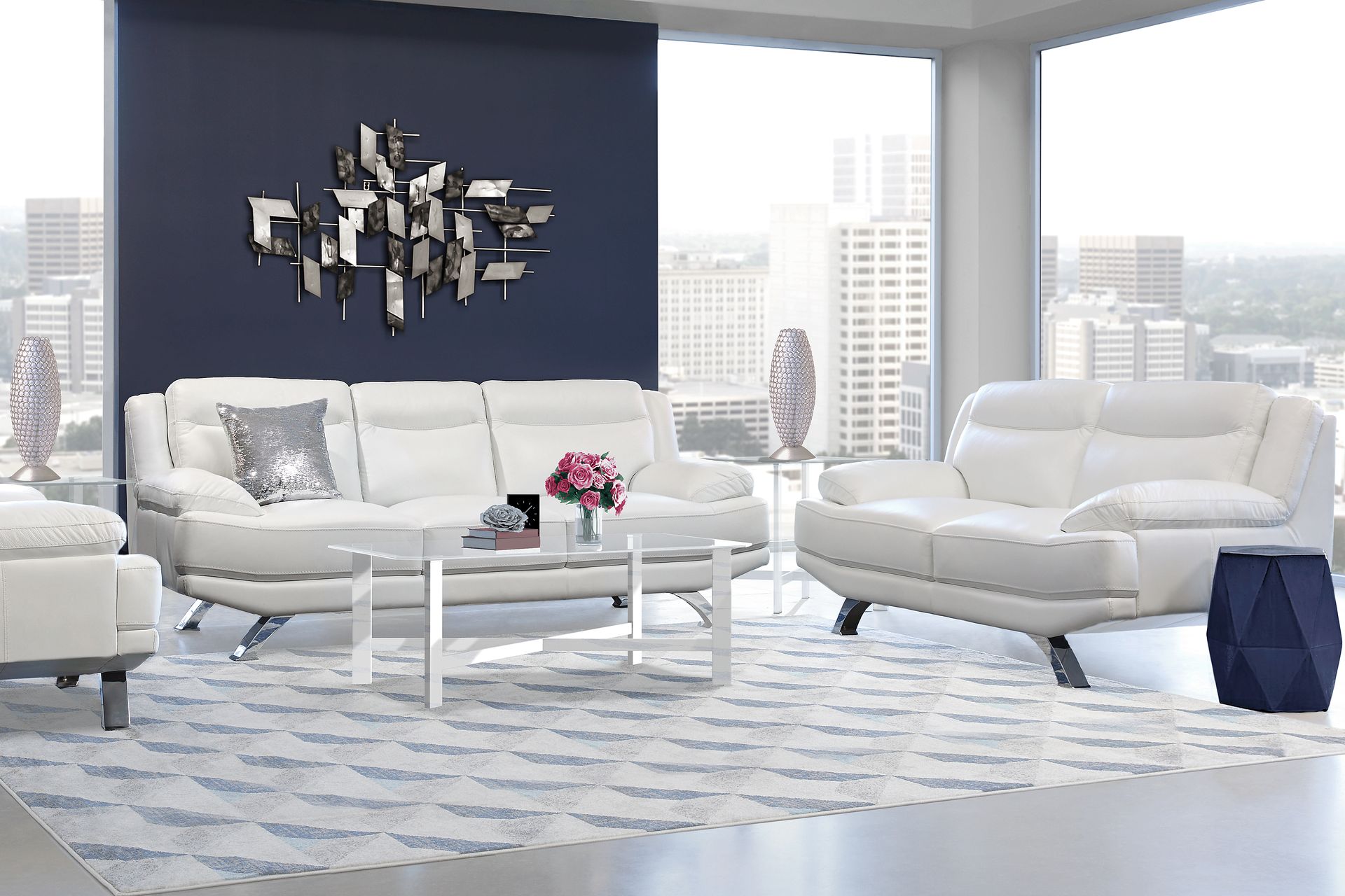 Zaria White 5 Pc Living Room - Image 1