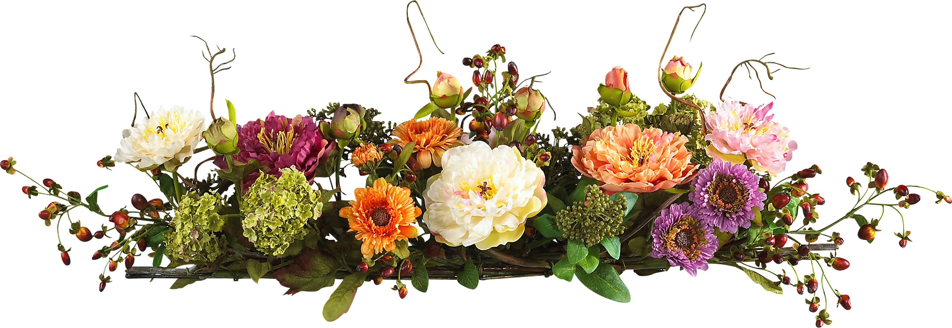 Zarina Green Peony Silk Floral