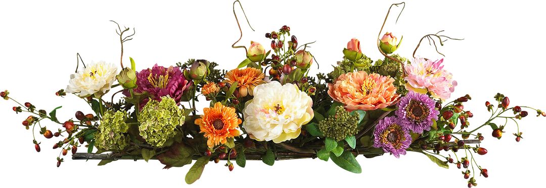 Zarina Green Peony Silk Floral