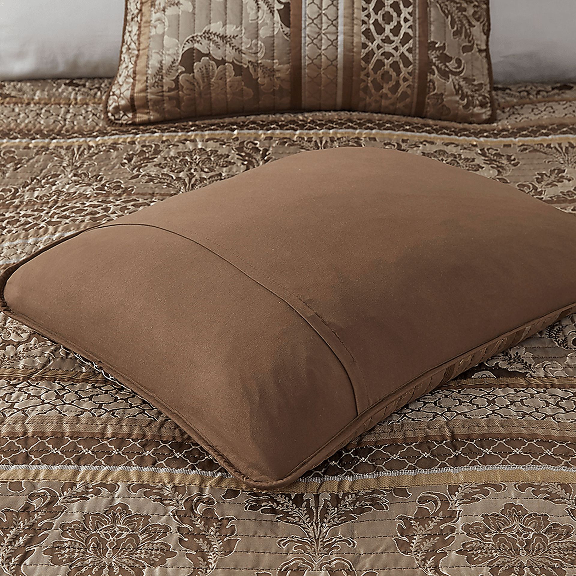 Zavis Brown 6 pc Full/ Queen Quilt Set - Image 7