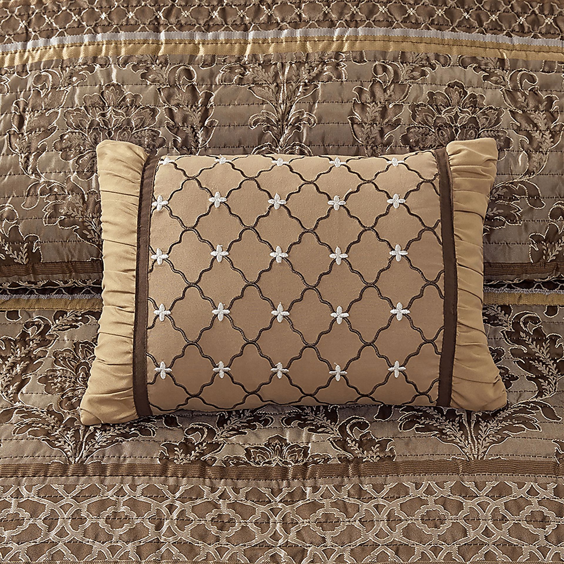 Zavis Brown 6 pc Full/ Queen Quilt Set - Image 10