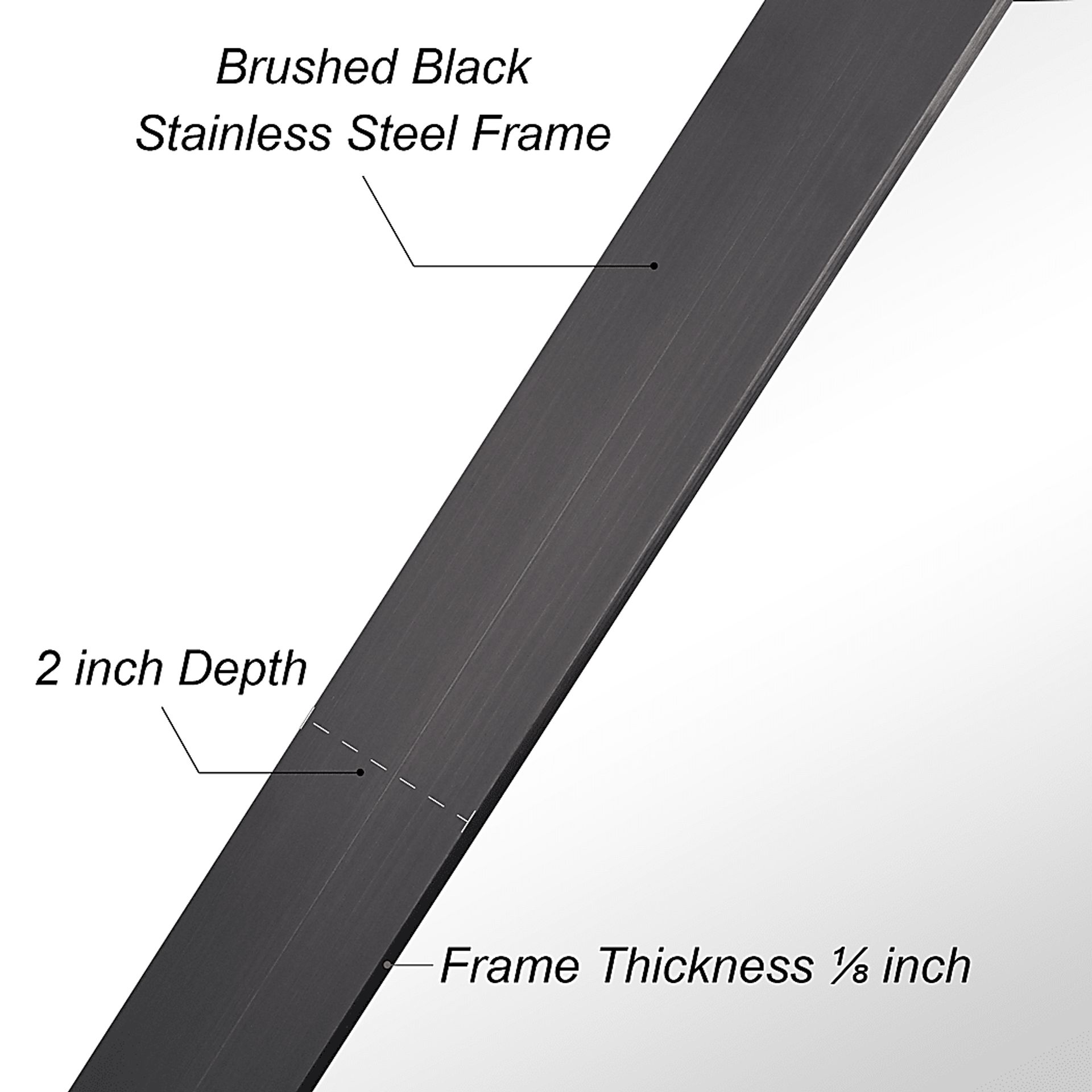 Zaylee Black Rectangular Mirror - Image 6
