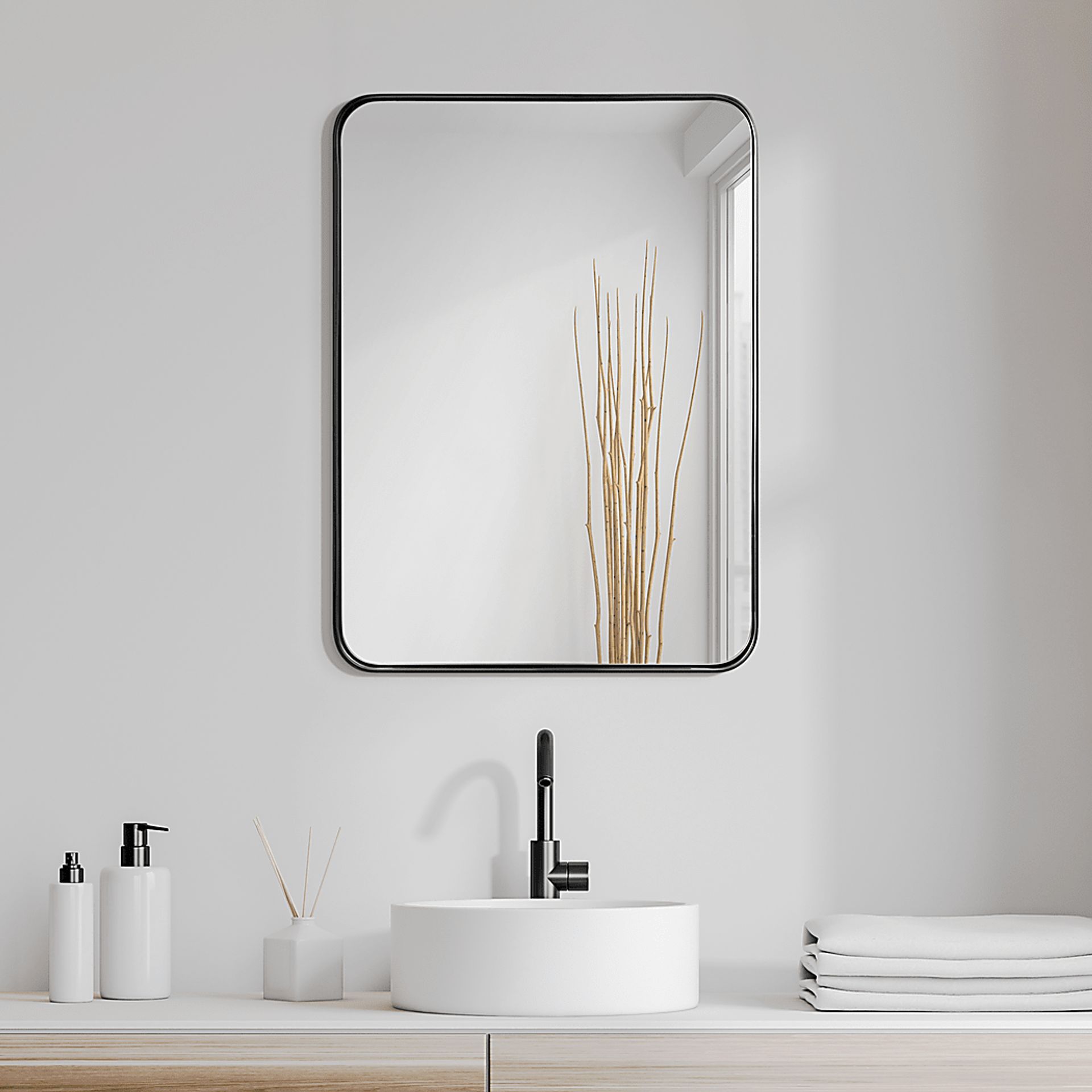 Zaylee Black Rectangular Mirror - Image 9