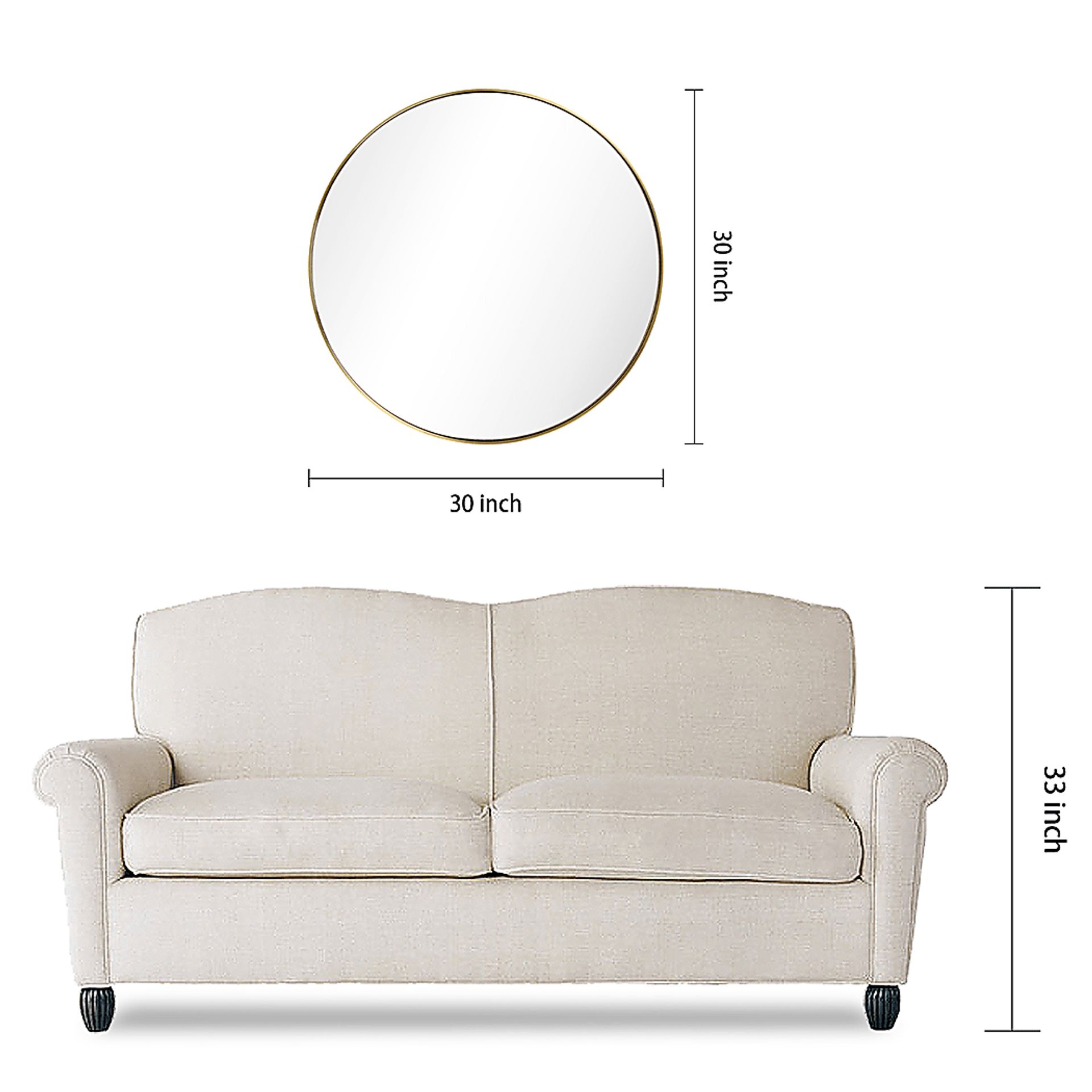 Zaylee Gold Round Mirror - Image 7