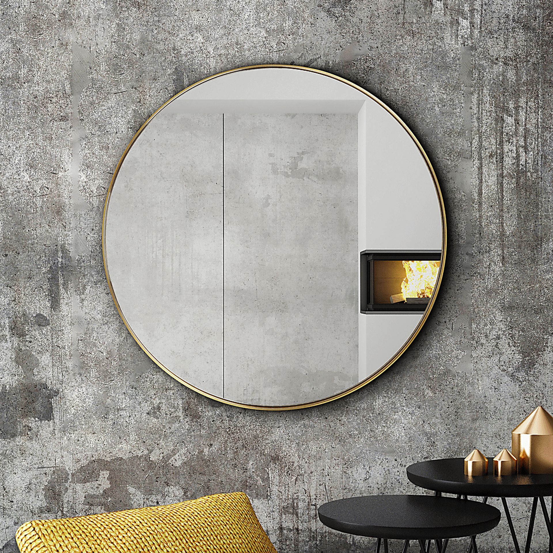 Zaylee Gold Round Mirror - Image 9