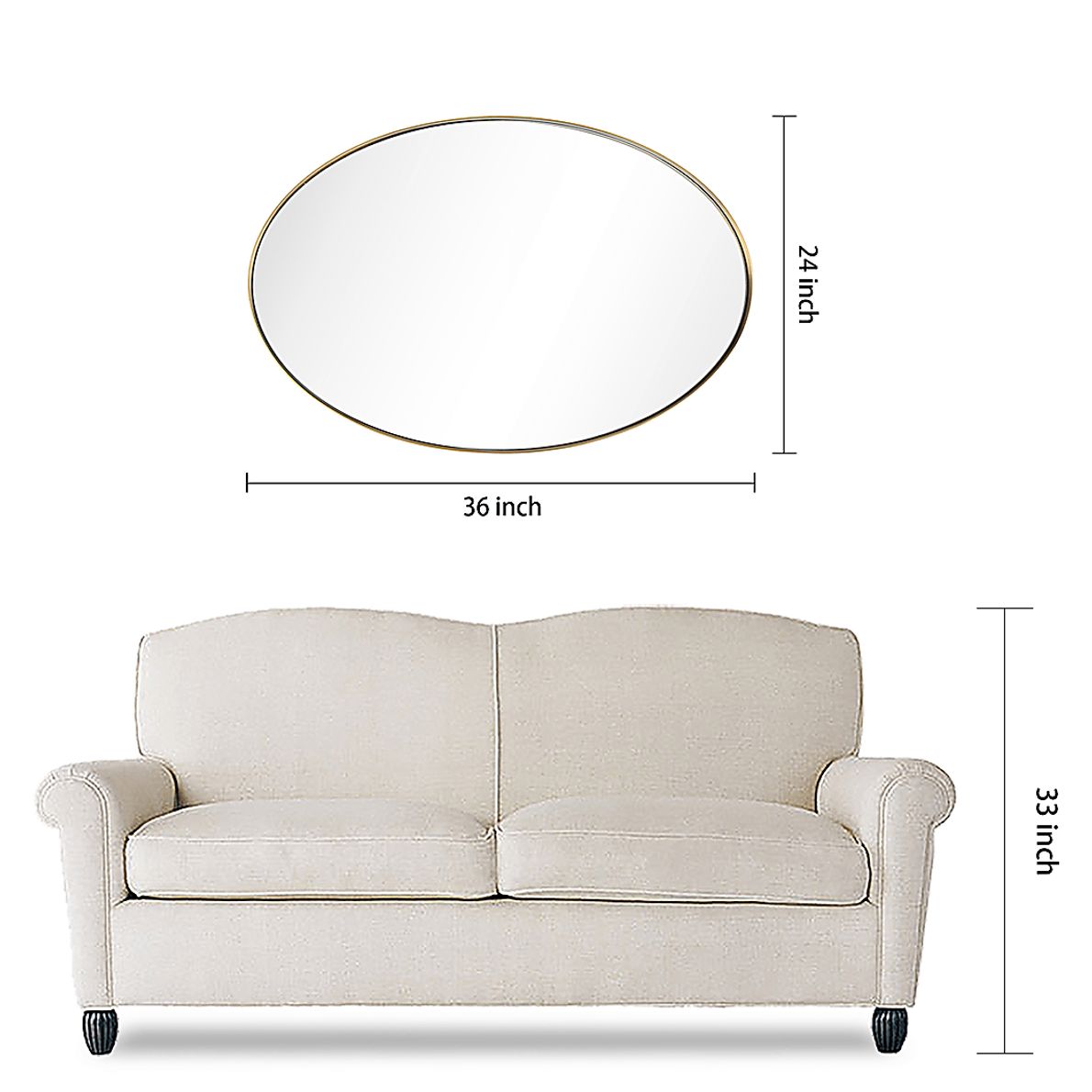 Zaylee Gold Oval Mirror
