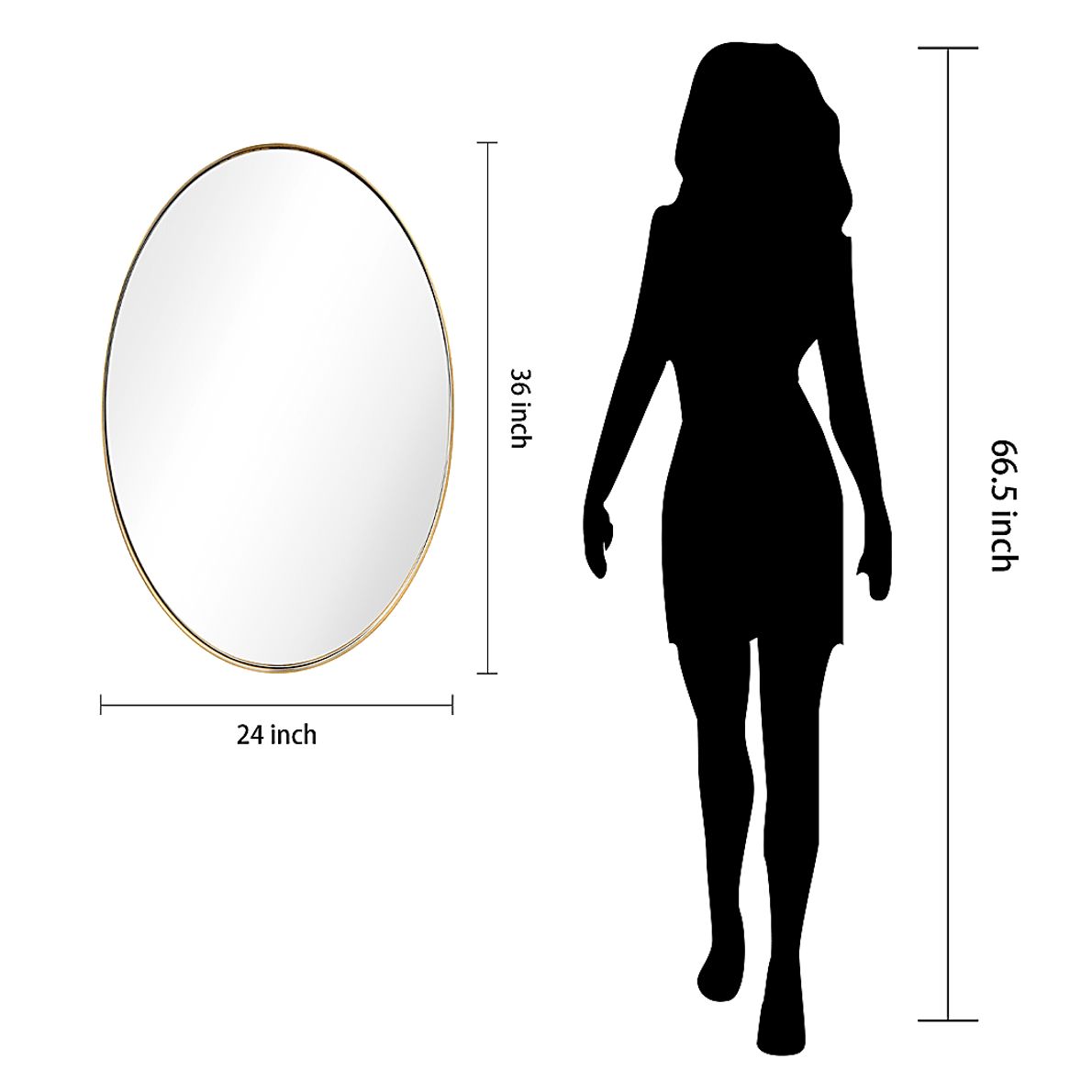 Zaylee Gold Oval Mirror