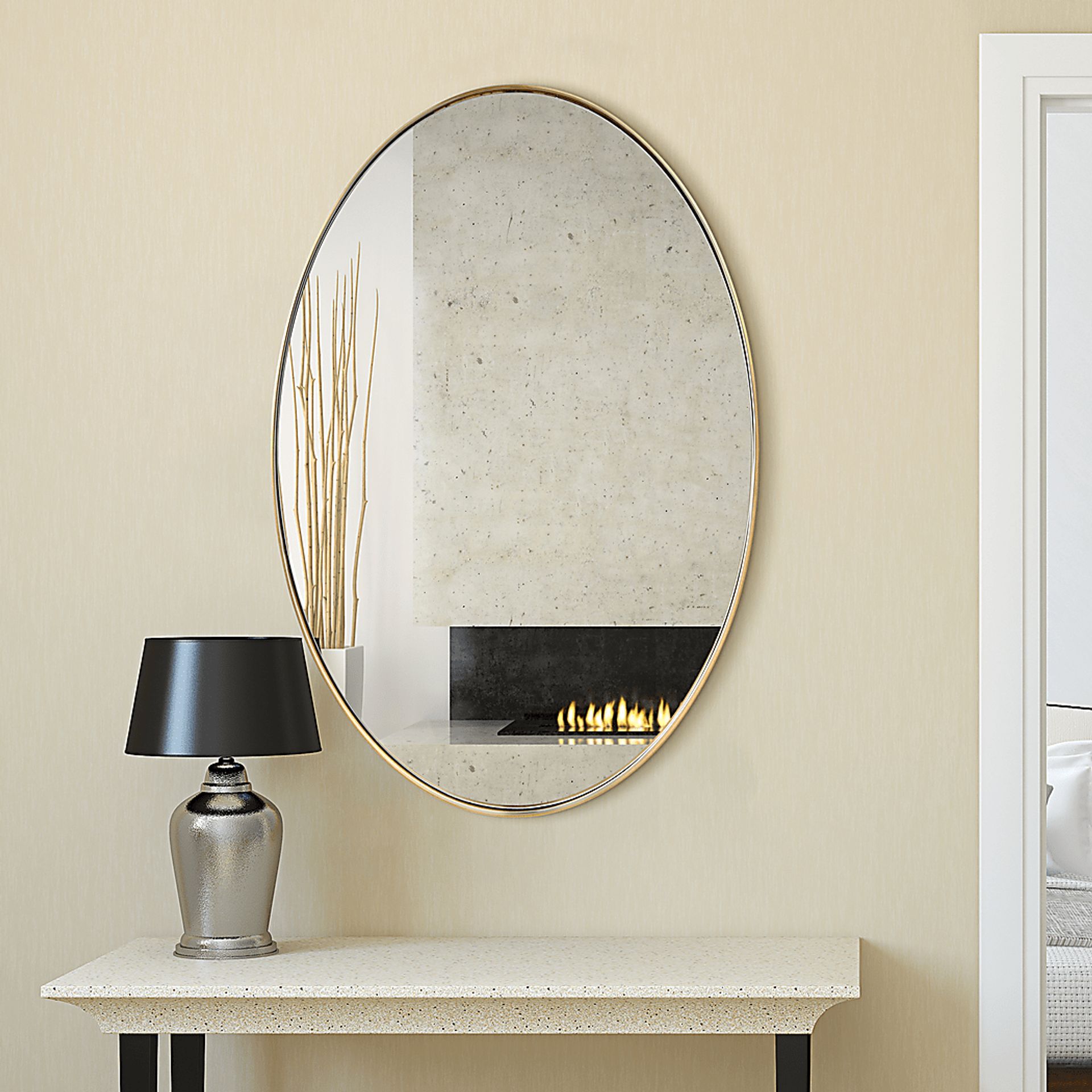 Zaylee Gold Oval Mirror - Image 9