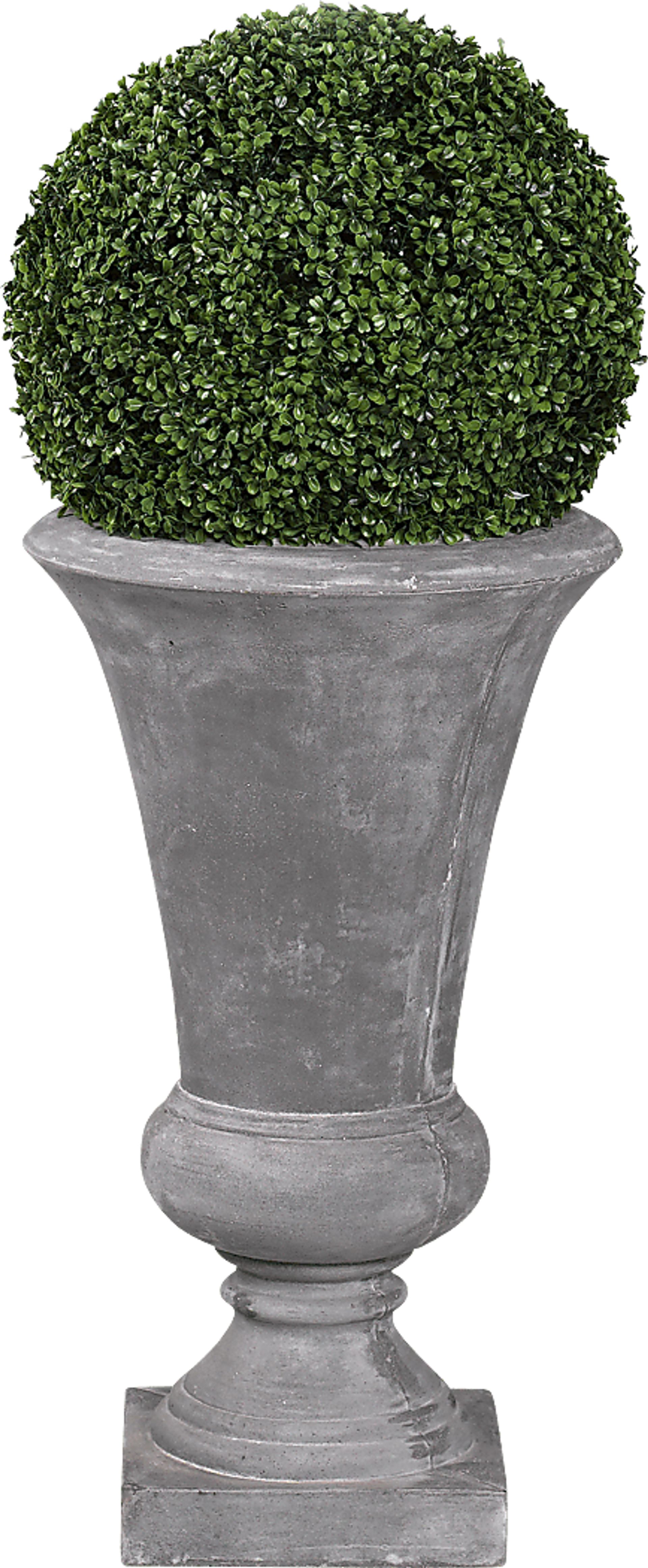Zelen Green 44 in. Artificial Boxwood Ball in Gray Urn - Image 1