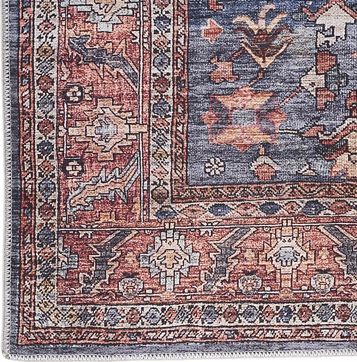 Zelesh Brick,Navy Blue,Red Rugs | Rooms to Go