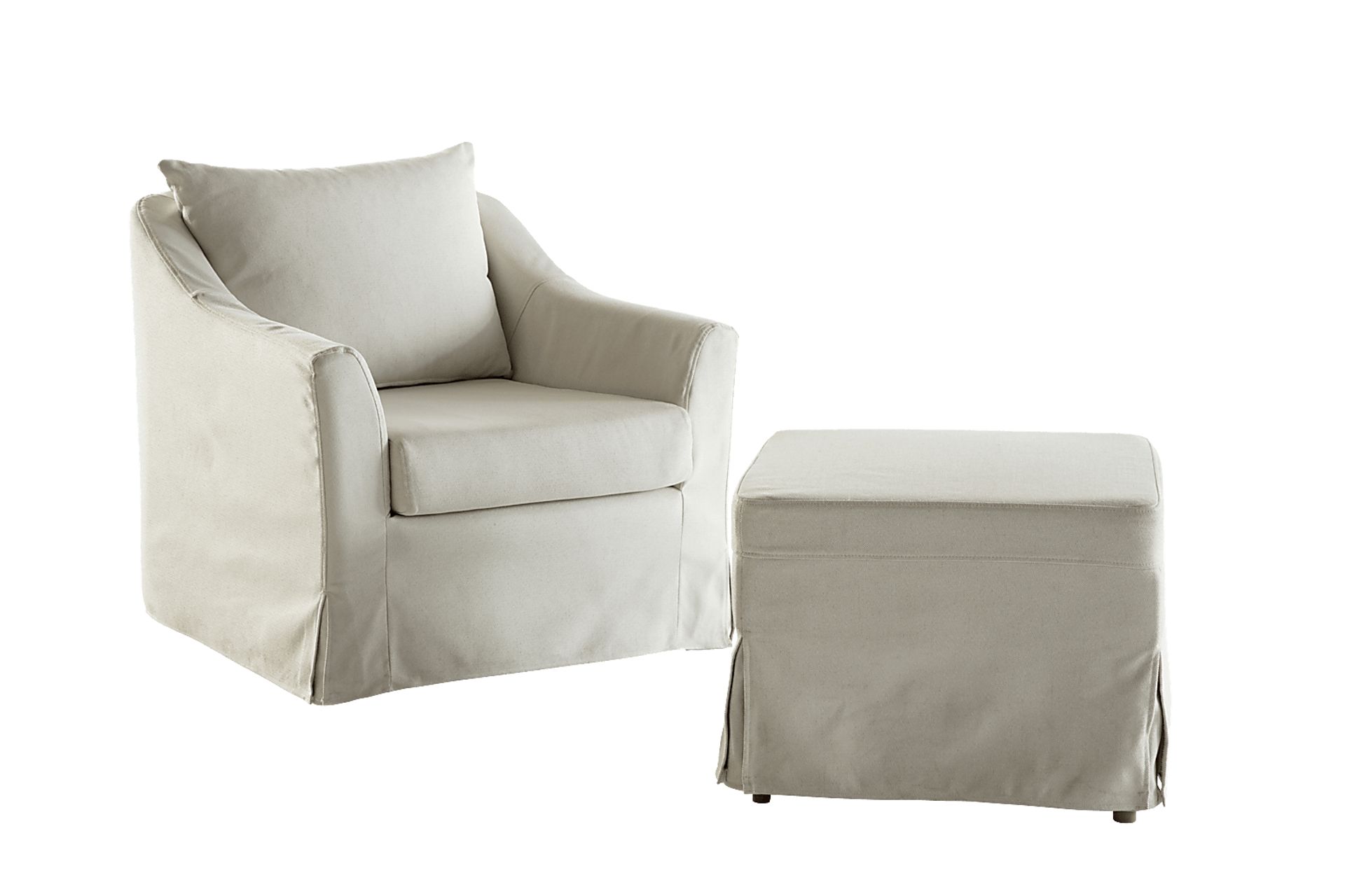Zelkova Beige Swivel Accent Chair and Ottoman - Image 8