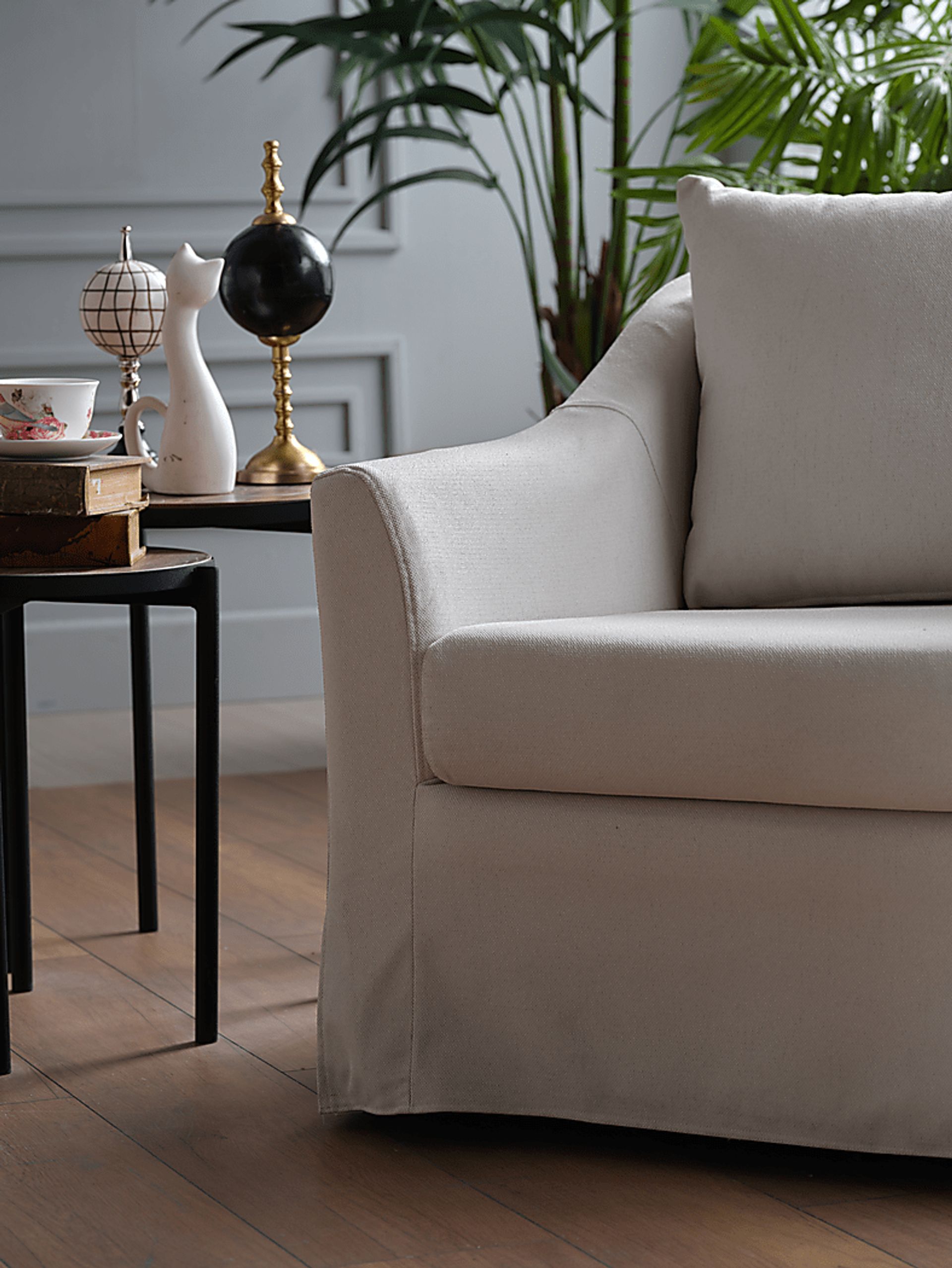 Zelkova Beige Swivel Accent Chair and Ottoman - Image 9