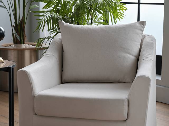 Zelkova Beige Swivel Accent Chair and Ottoman - Thumbnail - Image 10