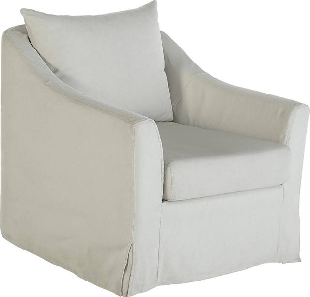 Zelkova Beige Swivel Accent Chair and Ottoman - Thumbnail - Image 1