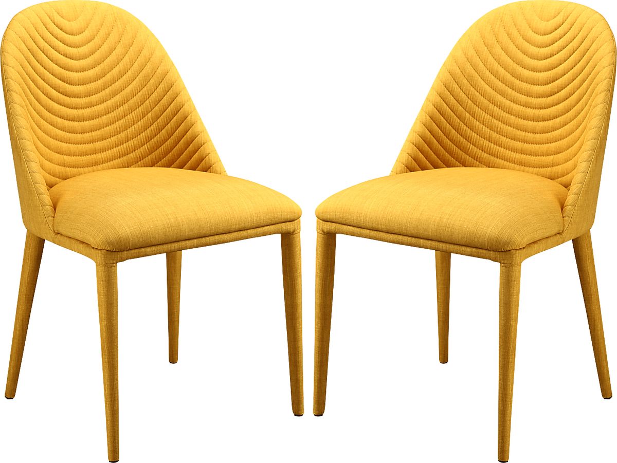Zelrich Yellow Colors Set Of 2 Dining Chairs Rooms to Go