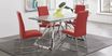 Zenica Silver 5 Pc Rectangle Dining Room with Jules Cinnabar Side Chairs